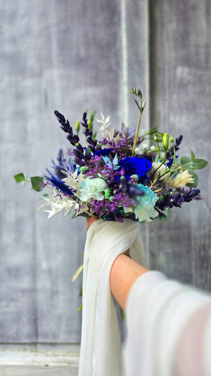 Bouquet de mariage bleu